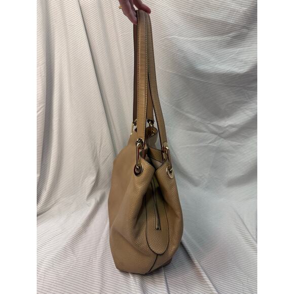 Michael Kors Raven Tan Leather Shoulder Tote Bag Purse Gs - Picture 3 of 7